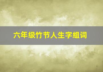 六年级竹节人生字组词