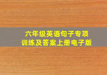 六年级英语句子专项训练及答案上册电子版