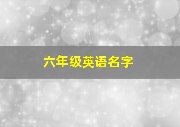 六年级英语名字