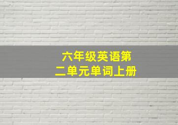 六年级英语第二单元单词上册