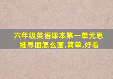 六年级英语课本第一单元思维导图怎么画,简单,好看