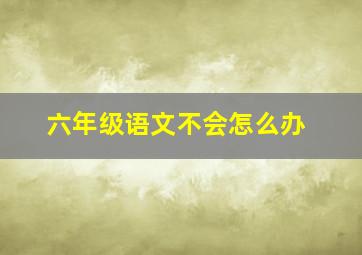 六年级语文不会怎么办