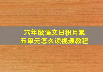 六年级语文日积月累五单元怎么读视频教程