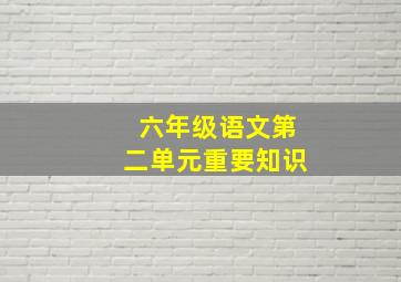 六年级语文第二单元重要知识