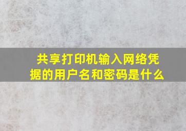 共享打印机输入网络凭据的用户名和密码是什么