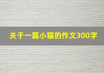 关于一篇小猫的作文300字