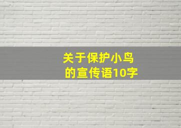 关于保护小鸟的宣传语10字