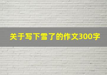 关于写下雪了的作文300字