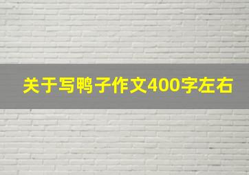 关于写鸭子作文400字左右