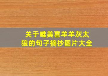 关于唯美喜羊羊灰太狼的句子摘抄图片大全