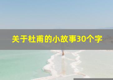 关于杜甫的小故事30个字