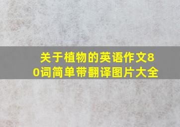 关于植物的英语作文80词简单带翻译图片大全