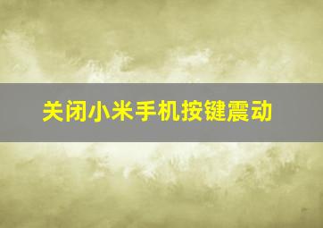 关闭小米手机按键震动