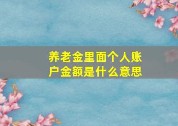 养老金里面个人账户金额是什么意思