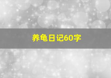 养龟日记60字