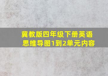 冀教版四年级下册英语思维导图1到2单元内容