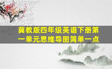 冀教版四年级英语下册第一单元思维导图简单一点