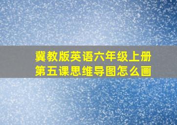 冀教版英语六年级上册第五课思维导图怎么画