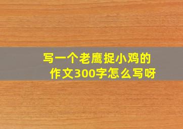 写一个老鹰捉小鸡的作文300字怎么写呀