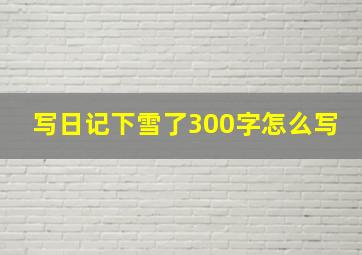 写日记下雪了300字怎么写