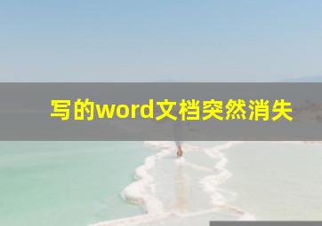 写的word文档突然消失