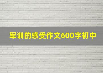 军训的感受作文600字初中