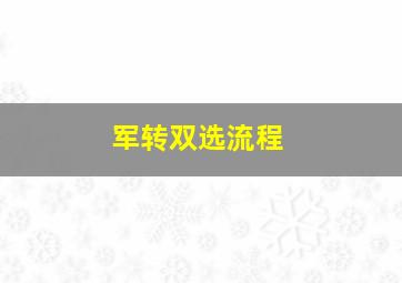 军转双选流程