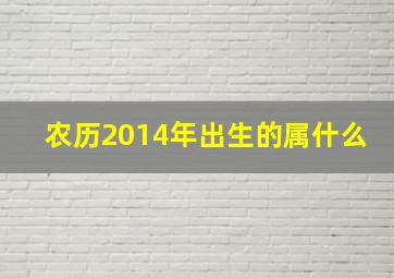 农历2014年出生的属什么