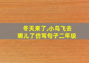 冬天来了,小鸟飞去哪儿了仿写句子二年级