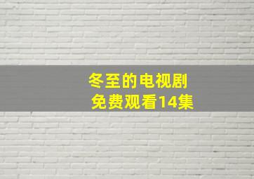 冬至的电视剧免费观看14集