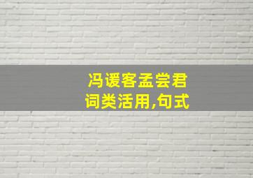 冯谖客孟尝君词类活用,句式