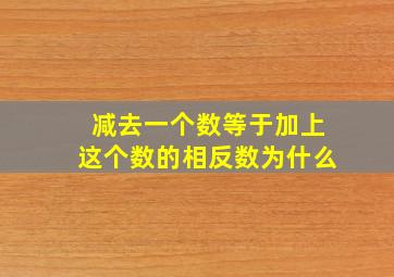 减去一个数等于加上这个数的相反数为什么