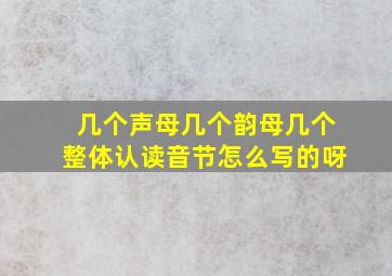 几个声母几个韵母几个整体认读音节怎么写的呀