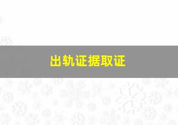 出轨证据取证