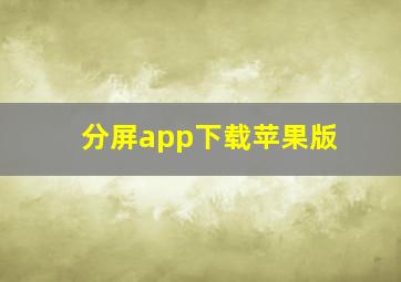 分屏app下载苹果版