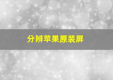 分辨苹果原装屏