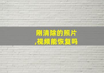 刚清除的照片,视频能恢复吗