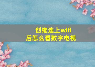 创维连上wifi后怎么看数字电视