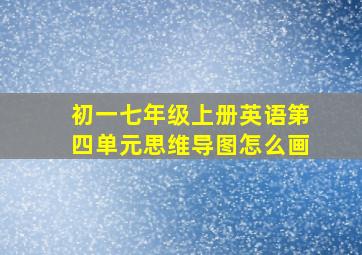 初一七年级上册英语第四单元思维导图怎么画