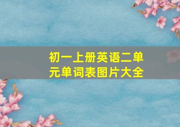 初一上册英语二单元单词表图片大全