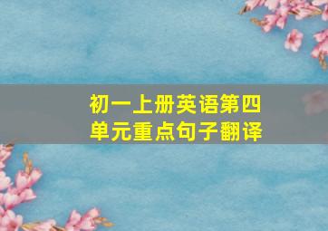 初一上册英语第四单元重点句子翻译