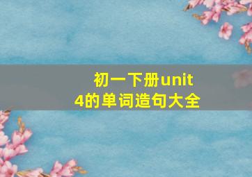 初一下册unit4的单词造句大全