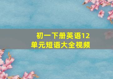 初一下册英语12单元短语大全视频