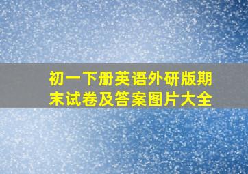 初一下册英语外研版期末试卷及答案图片大全