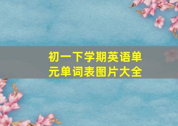 初一下学期英语单元单词表图片大全