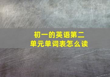 初一的英语第二单元单词表怎么读