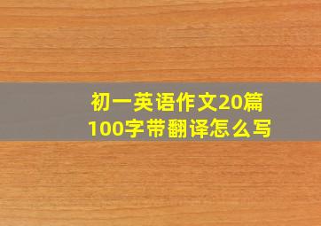 初一英语作文20篇100字带翻译怎么写