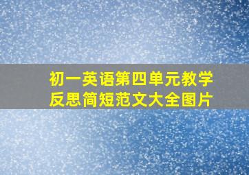 初一英语第四单元教学反思简短范文大全图片