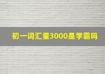 初一词汇量3000是学霸吗