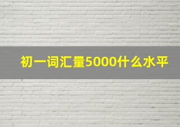 初一词汇量5000什么水平